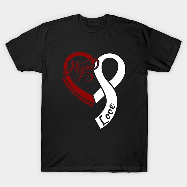 Thrombophilia Awareness Hope Love Heart Ribbon Happy Valentines Day- Love Shouldn't Hurt Stop T-Shirt by DAN LE